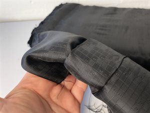 Acetat / viscose foer - småternet med struktur i sort